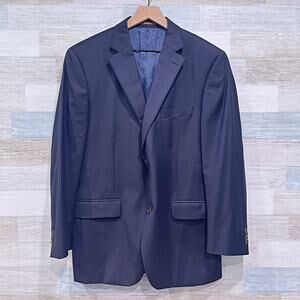 Peter Millar Wool Blazer Sport Coat Navy Blue Two Button Mens 42R 42 Regular
